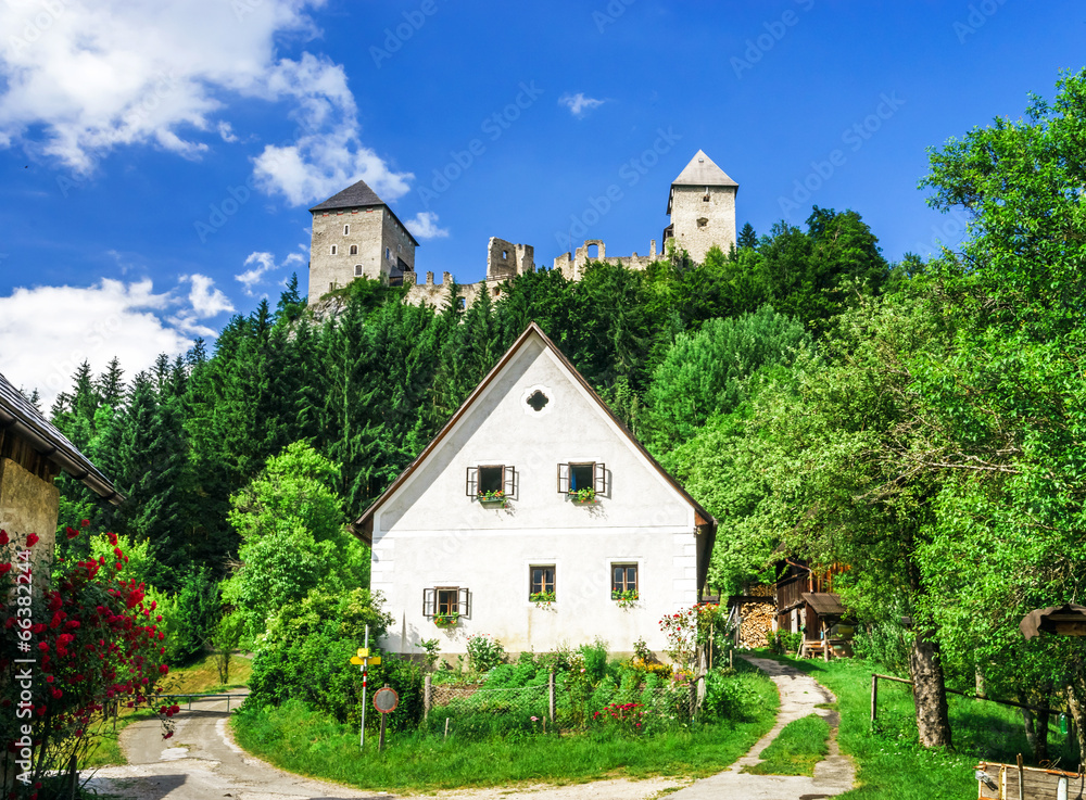 Old medieval castle Gallenstein in Austria