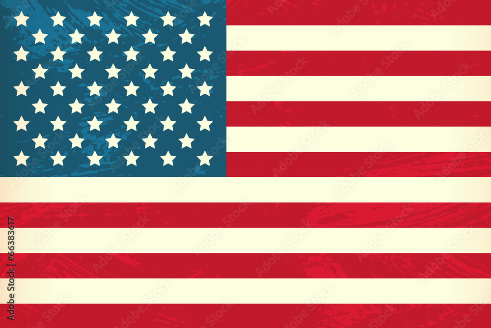 Fototapeta premium Vector grunge styled flag of usa