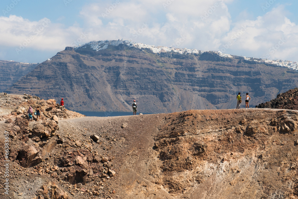 Fira from the crater of Nea Kameni