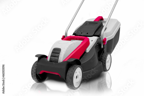 New lawn mower isolated on a white background