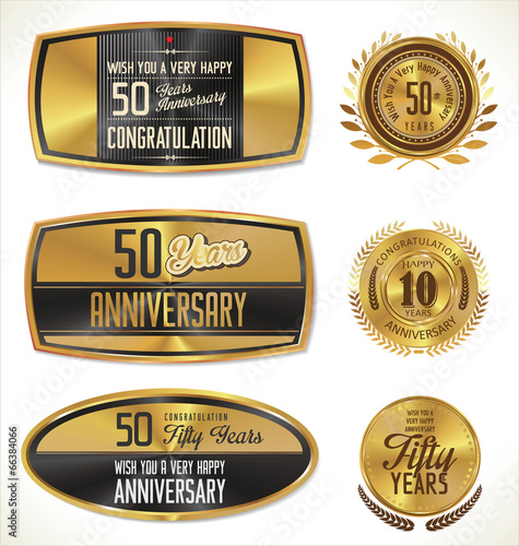 Anniversary golden labels
