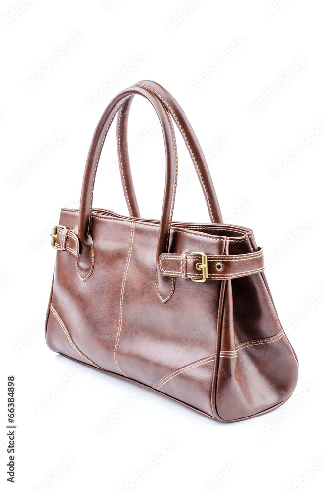 Woman leather bag isolated white background Woman leather bag isolated white background