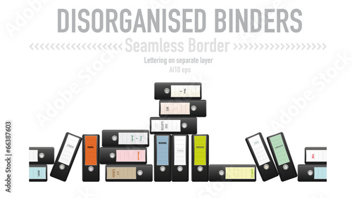 Disorganized ring binders seamless vector border