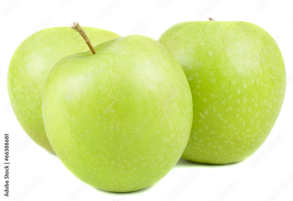 Several green apples isolated on white Several green apples isolated on white