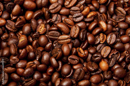 Brown coffee, background texture. roasted coffee beans