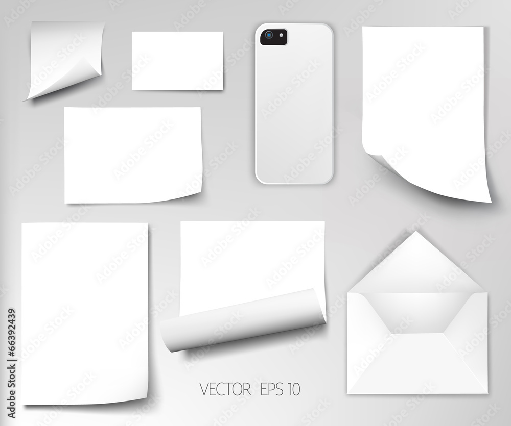 Vector sheets of paper wrapped template design Vector sheets of paper wrapped template design