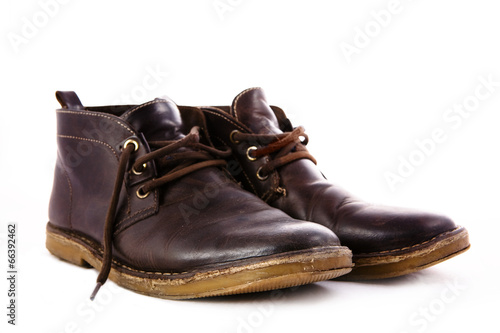 old fashioned brown boots