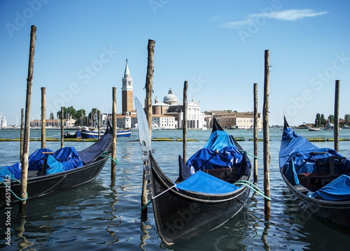 Gondolas on Grand Canal in Venice © mixov