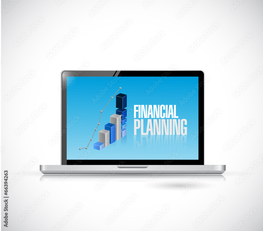 laptop financial planning illustration design laptop financial planning illustration design