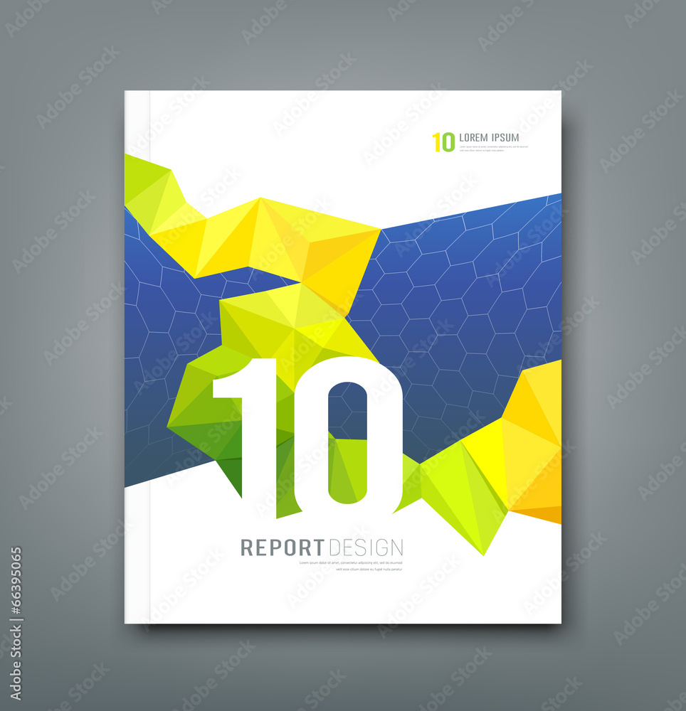 Cover Magazine geometry yellow and green design Cover Magazine geometry yellow and green design