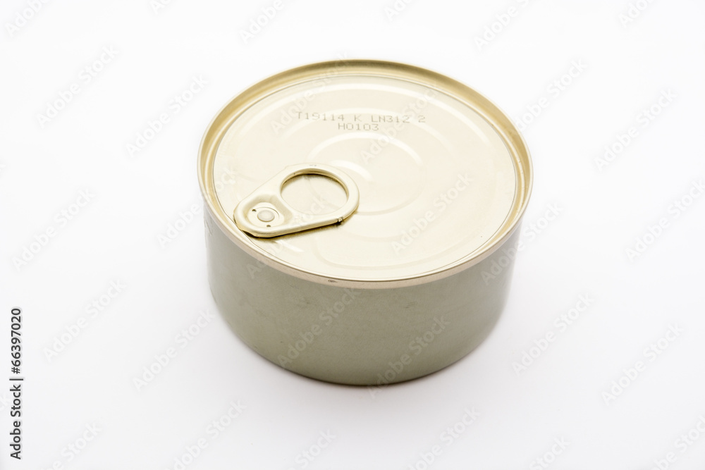 tin can with preserves isolated on white background tin can with preserves isolated on white background
