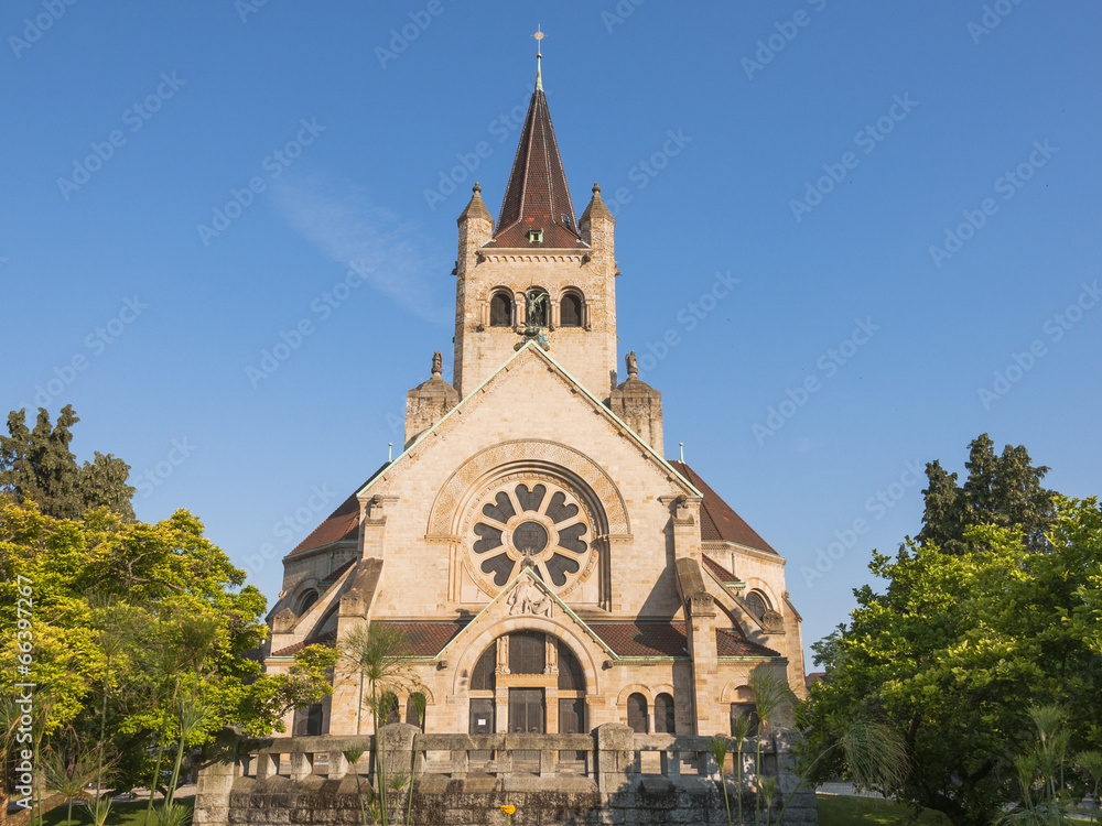 Basel, Altstadt, Pauluskirche, Morgenstunde, Sommer, Schweiz
