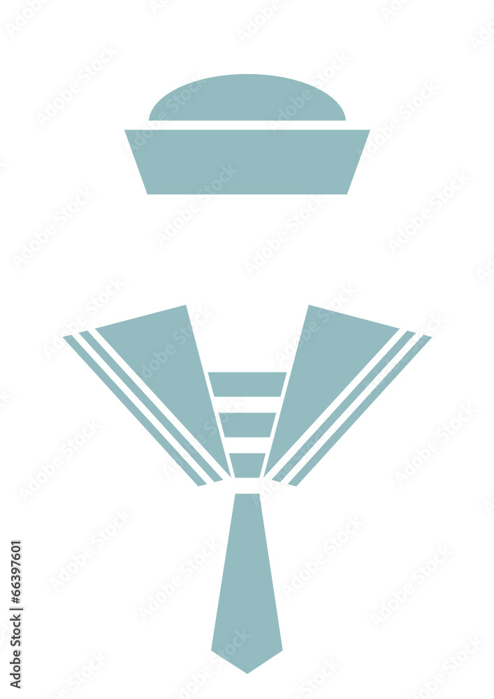 sailor symbol - abstract hat and uniform sailor symbol - abstract hat and uniform