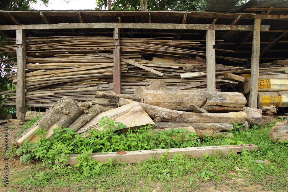 Obraz premium stack of old wood