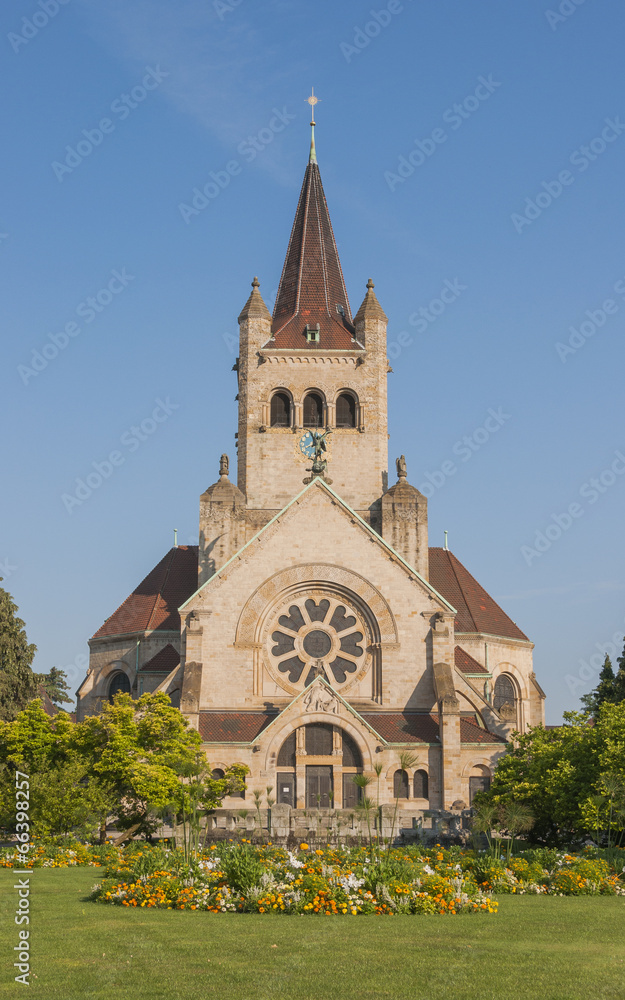 Fototapeta premium Basel, Altstadt, Pauluskirche, Kirche, Sommer, Schweiz