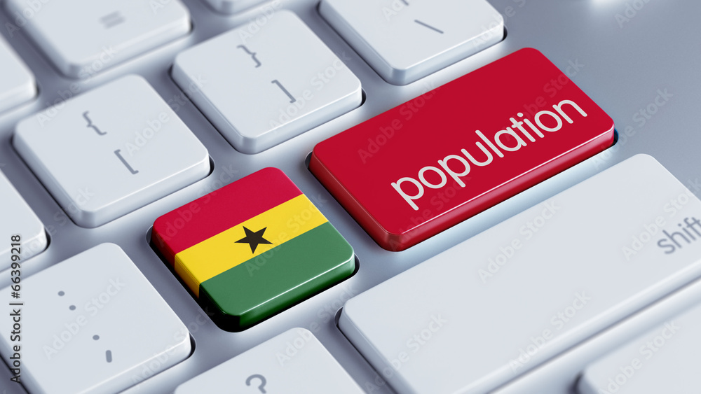Fototapeta premium Ghana Population Concept.