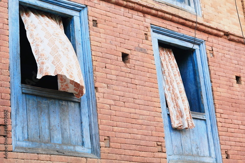 Blue windows in Bandipur-Nepal. 0440 photo