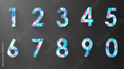 polygon number set on black background