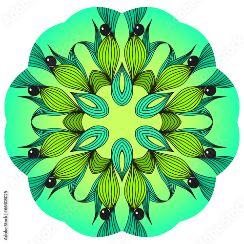 green and blue mandala