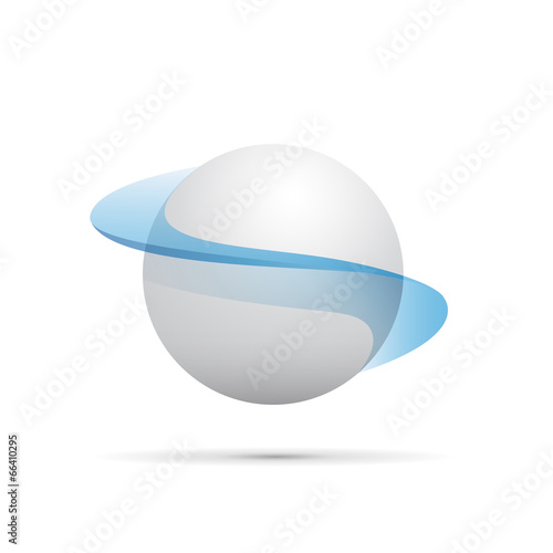 Vector logo abstract shape of sphere with orbits