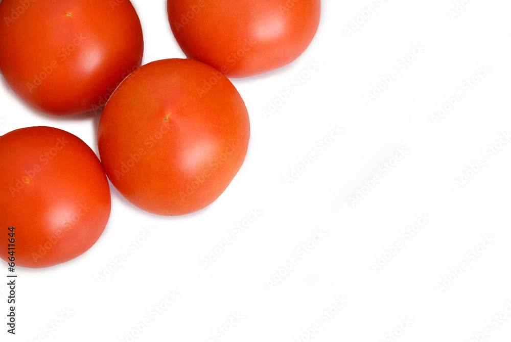 Ripe red tomatoes isolated on white Ripe red tomatoes isolated on white