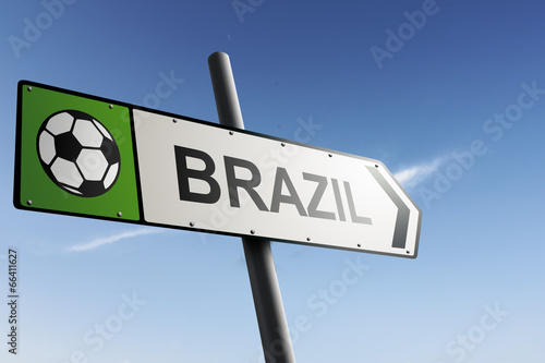 Brazil direction. Traffic sign.