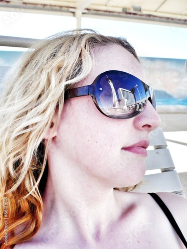 Canvas Print Las Vegas in der Sonnenbrille