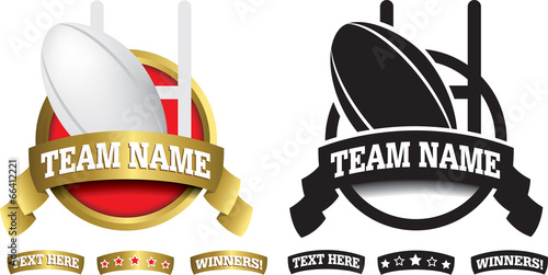 Badge, symbol or icon on white for RUGBY