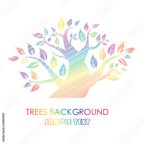 Abstract colorful tree. 木