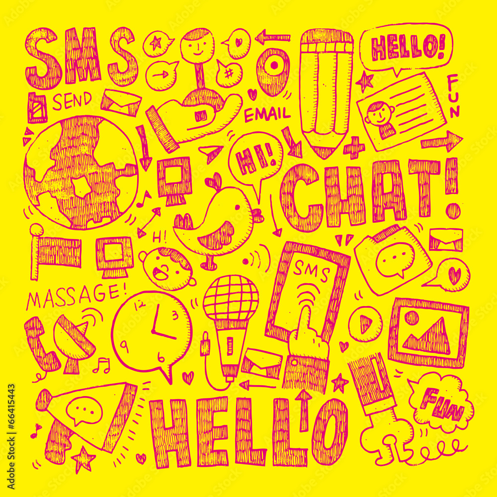 doodle communication background doodle communication background