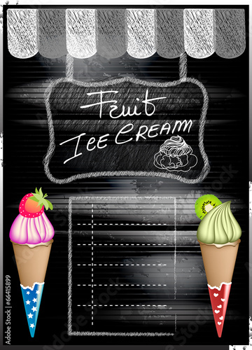 Fruit Ice Cream Blackboard
