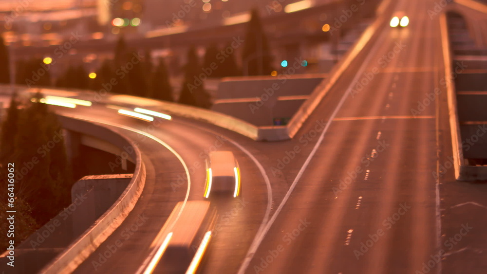 Freeway Traffic Time Lapse Sunset Tilt Shift Freeway Traffic Time Lapse Sunset Tilt Shift