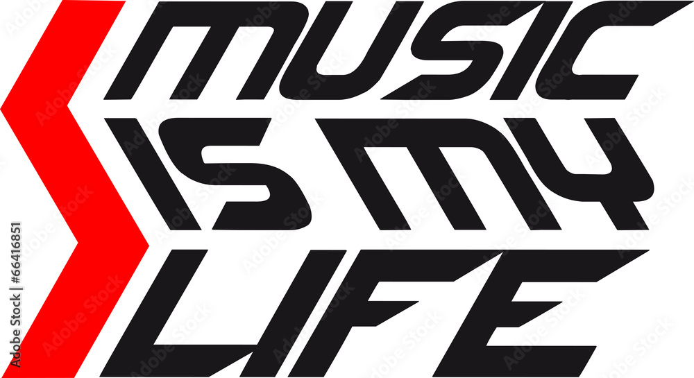 Cool Design Logo Music Is My Life