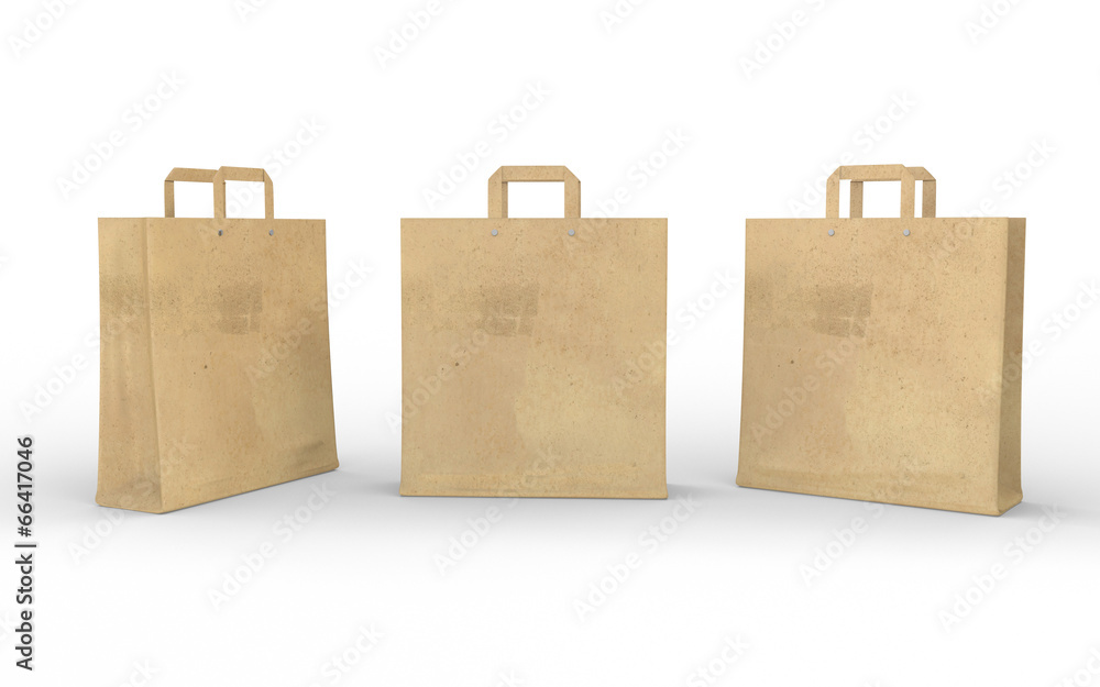 Brown blank paper bag isolated on white with clipping path Brown blank paper bag isolated on white with clipping path