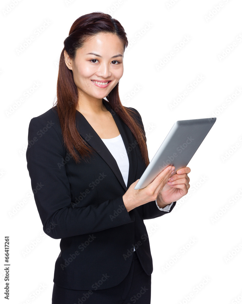 Asian business woman use tablet Asian business woman use tablet