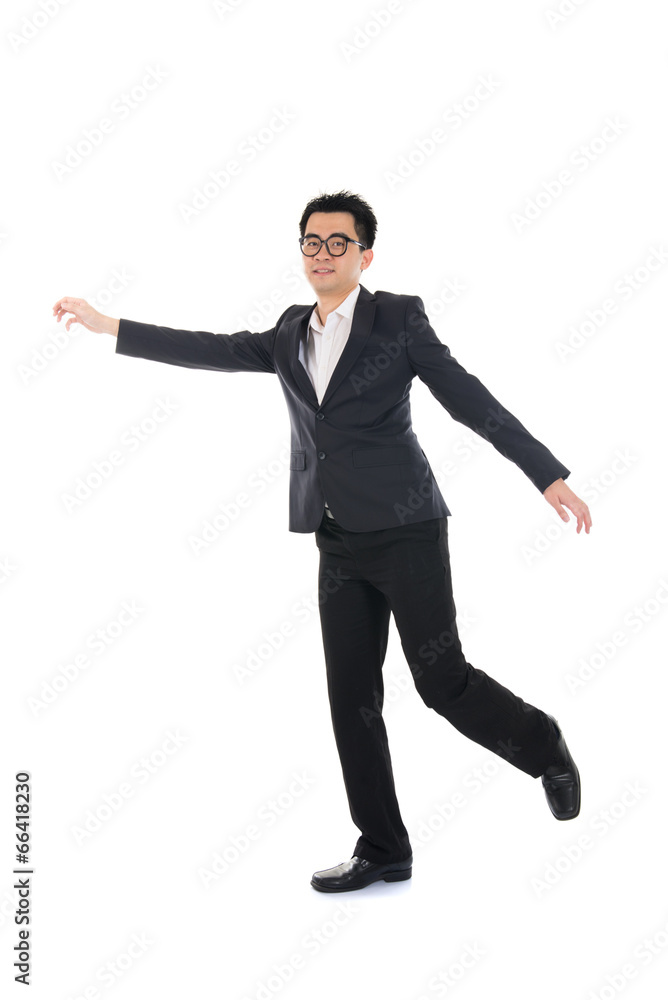 business man running on isolated white background, full length, business man running on isolated white background, full length,