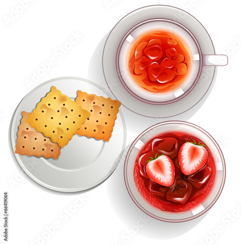 A topview of cocktail drinks