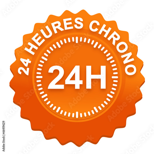 24 heures chrono sur bouton web denté orange