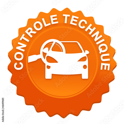 contrôle technique sur bouton web denté orange