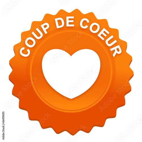 coup de coeur sur bouton web denté orange