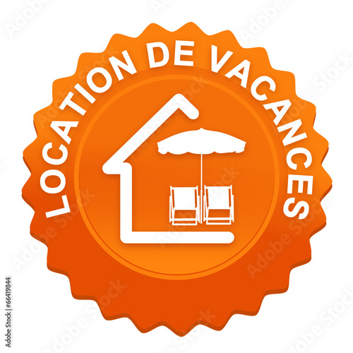 location de vacances sur bouton web denté orange