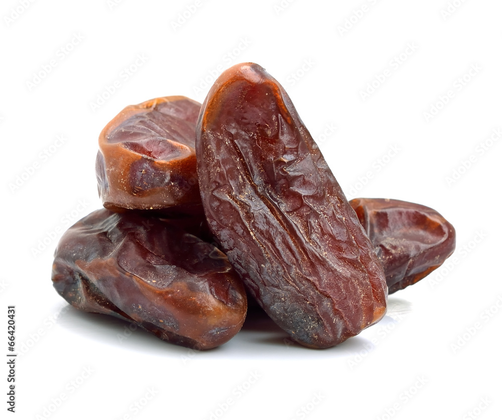 dried dates on a white background dried dates on a white background