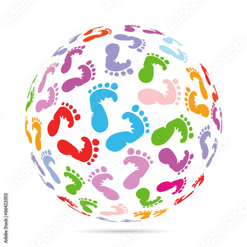 bunte Baby Fußabdrücke
