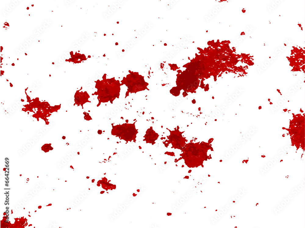 Splattered blood on white background Splattered blood on white background