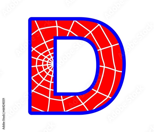 D letter - spider web alphabet