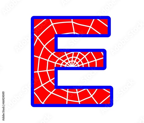 E letter - spider web alphabet