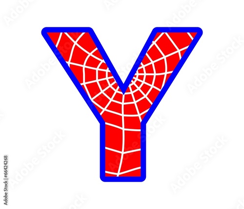 Y letter - spider web alphabet