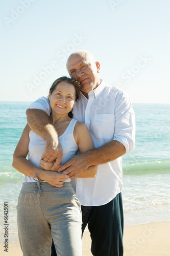 mature couple  at sea beach