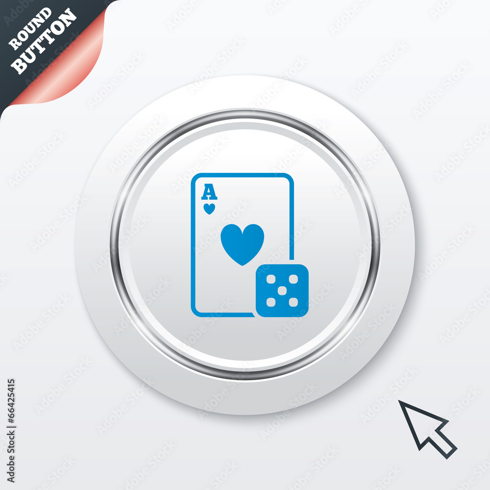 Casino sign icon. Playing card with dice symbol Casino sign icon. Playing card with dice symbol