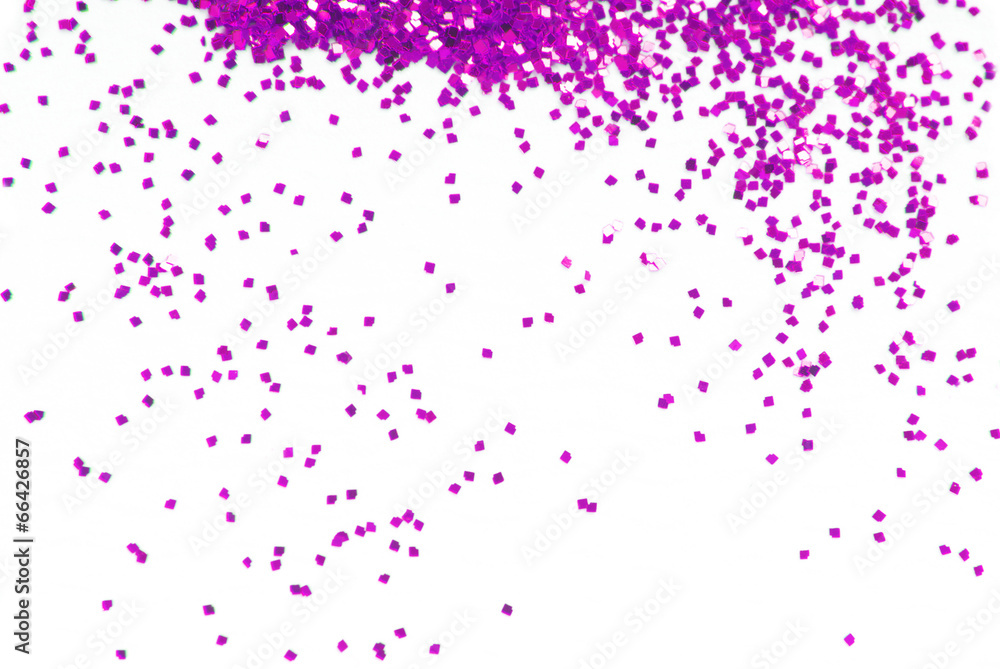 purple glitter isolated on white background